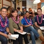 From left, Nainoa Wong, Chase Krause and Michael Choe of Da Rays, deliver their marketing campaign for the UH Cancer Center, focusing on clinical trials, in which too few adults in Hawaii participate.